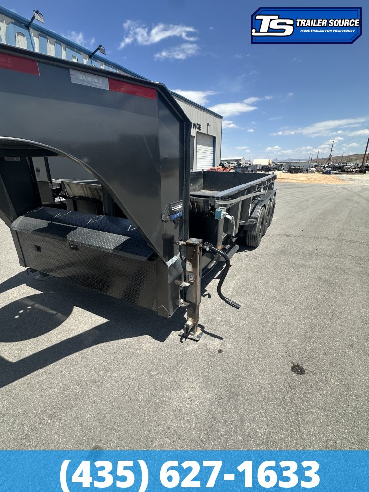 7x16 Diamond C LPT-GN 307 Gooseneck Dump Trailer - 24" Sides - 24K GVWR - 14 Ply Tires