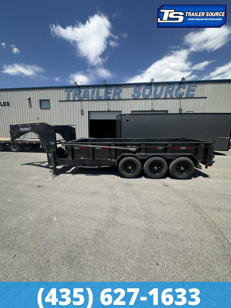 7x16 Diamond C LPT-GN 307 Gooseneck Dump Trailer - 24" Sides - 24K GVWR - 14 Ply Tires