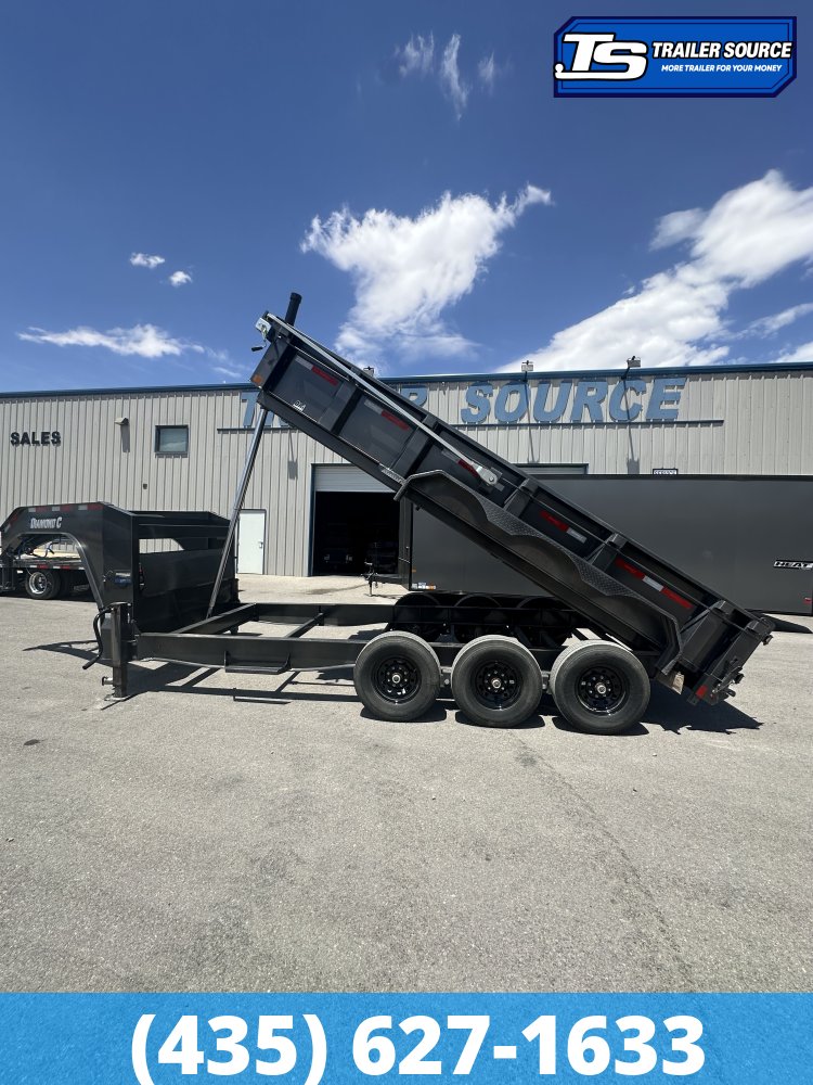7x16 Diamond C LPT-GN 307 Gooseneck Dump Trailer - 24" Sides - 24K GVWR - 14 Ply Tires