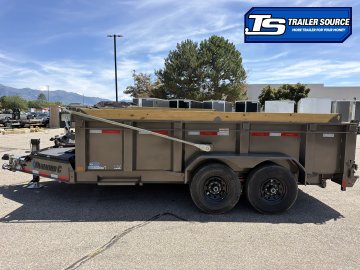 7x14 Diamond C LPT 207 Dump Trailer - 32" Sides - 15.5K GVWR - 14 Ply Tires, 2-Speed Jack, 5 Stage Telescopic, Board Brackets, Long Arm Tarp