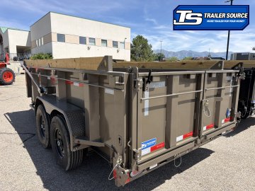 7x14 Diamond C LPT 207 Dump Trailer - 32" Sides - 15.5K GVWR - 14 Ply Tires, 2-Speed Jack, 5 Stage Telescopic, Board Brackets, Long Arm Tarp