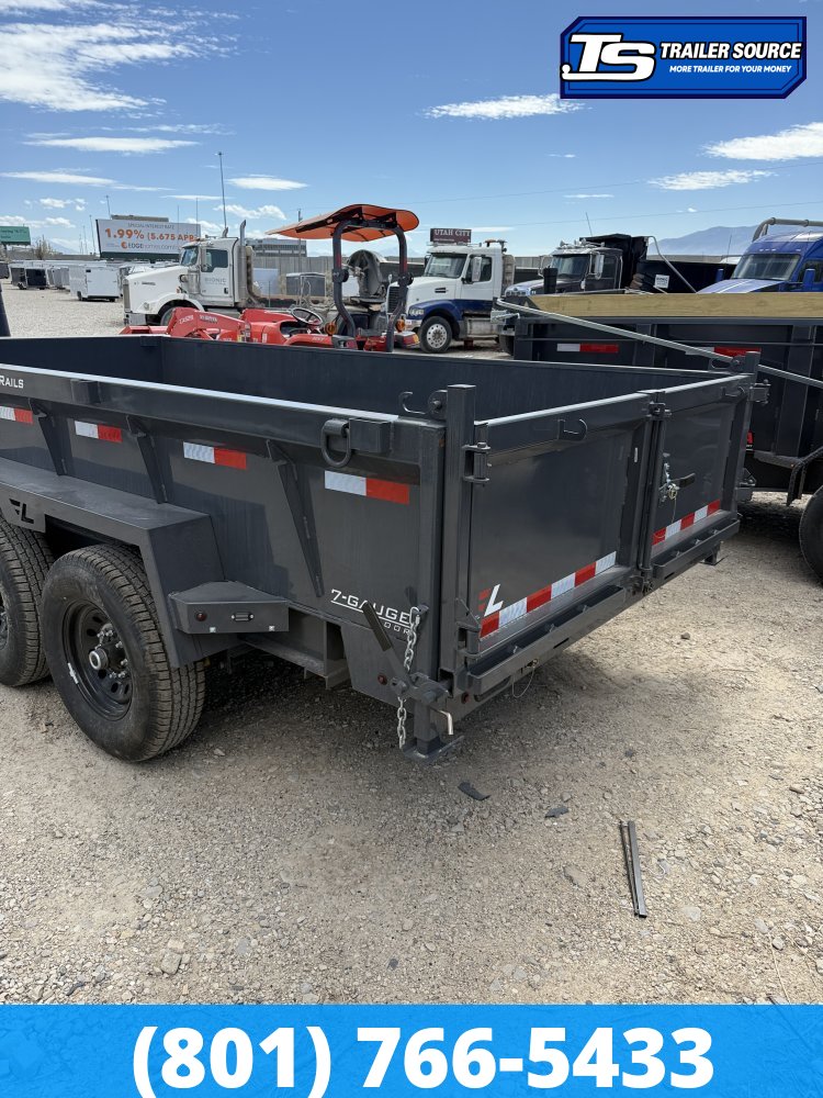 7x14 Lamar DT Dump Trailer - 24" Sides - 14K GVWR - Stabilizer Jacks, Telescopic