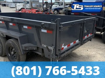 7x14 Lamar DT Dump Trailer - 24" Sides - 14K GVWR - Stabilizer Jacks, Telescopic