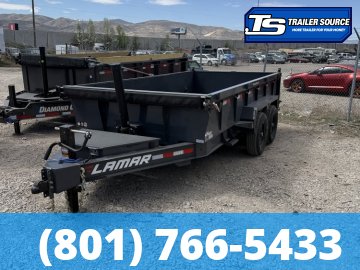 7x14 Lamar DT Dump Trailer - 24" Sides - 14K GVWR - Stabilizer Jacks, Telescopic