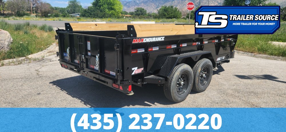 7x14 Liberty LD Dump Trailer - 24" Sides - 15.4K GVWR - 7 Gauge Floor, Board Brackets, Fork Holders, Telescopic
