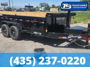7x14 Liberty LD Dump Trailer - 24" Sides - 15.4K GVWR - 7 Gauge Floor, Board Brackets, Fork Holders, Telescopic