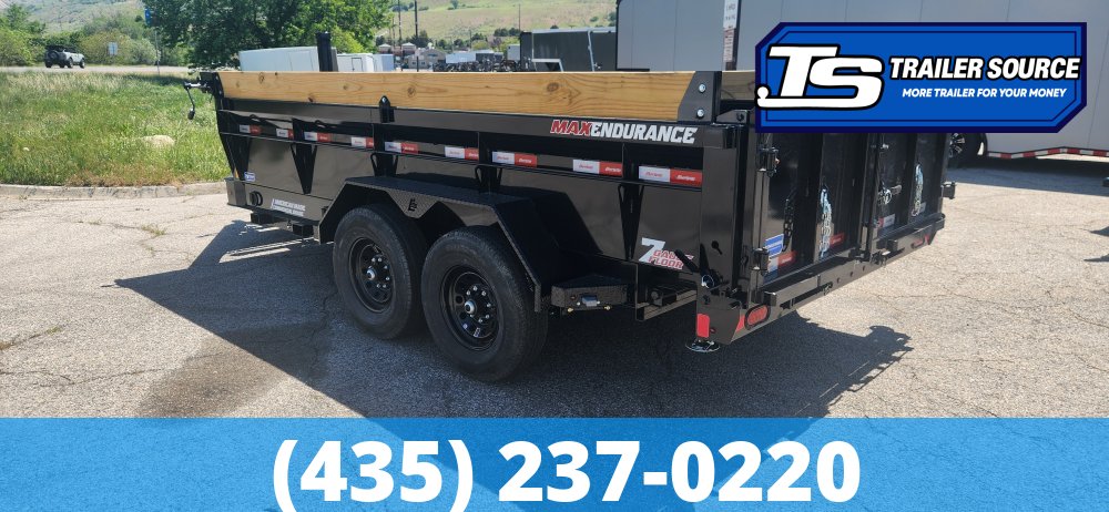 7x14 Liberty LD Dump Trailer - 24" Sides - 15.4K GVWR - 7 Gauge Floor, Board Brackets, Fork Holders, Telescopic