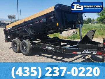 7x14 Liberty LD Dump Trailer - 24" Sides - 15.4K GVWR - 7 Gauge Floor, Board Brackets, Fork Holders, Telescopic