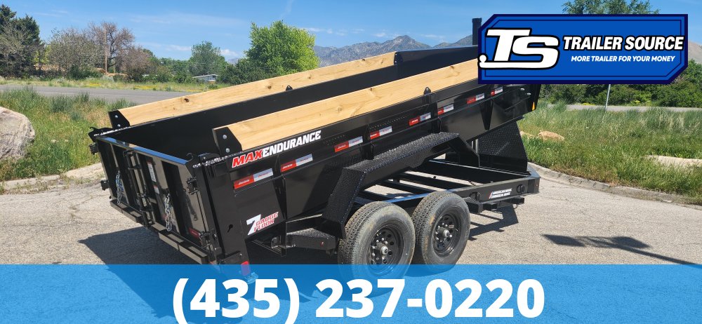 7x14 Liberty LD Dump Trailer - 24" Sides - 15.4K GVWR - 7 Gauge Floor, Board Brackets, Fork Holders, Telescopic