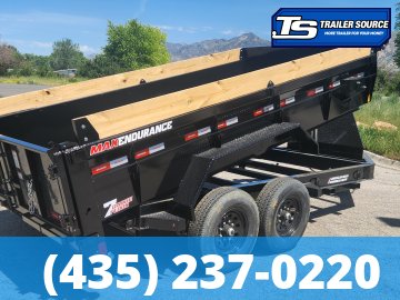 7x14 Liberty LD Dump Trailer - 24" Sides - 15.4K GVWR - 7 Gauge Floor, Board Brackets, Fork Holders, Telescopic