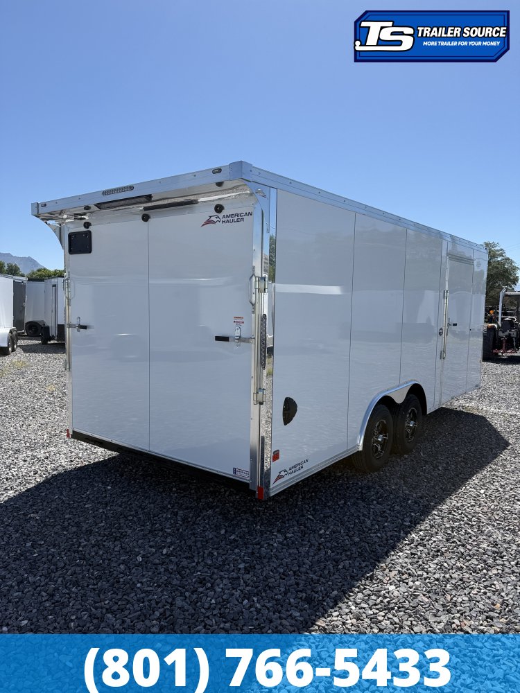 8.5x20 American Hauler Mach Enclosed Car Hauler Trailer - 7'0" Interior - 10K GVWR - .080 PolyCor, Rear Spoiler w/ Load Lights