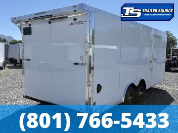 8.5x20 American Hauler Mach Enclosed Car Hauler Trailer - 7'0" Interior - 10K GVWR - .080 PolyCor, Rear Spoiler w/ Load Lights
