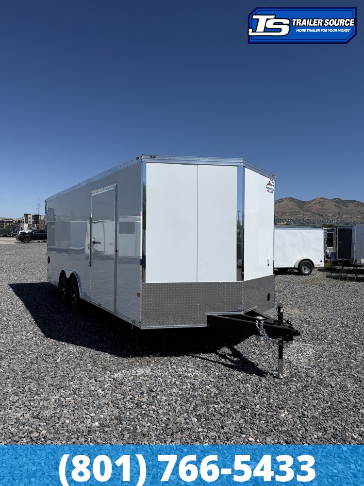 8.5x20 American Hauler Mach Enclosed Car Hauler Trailer - 7'0" Interior - 10K GVWR - .080 PolyCor, Rear Spoiler w/ Load Lights