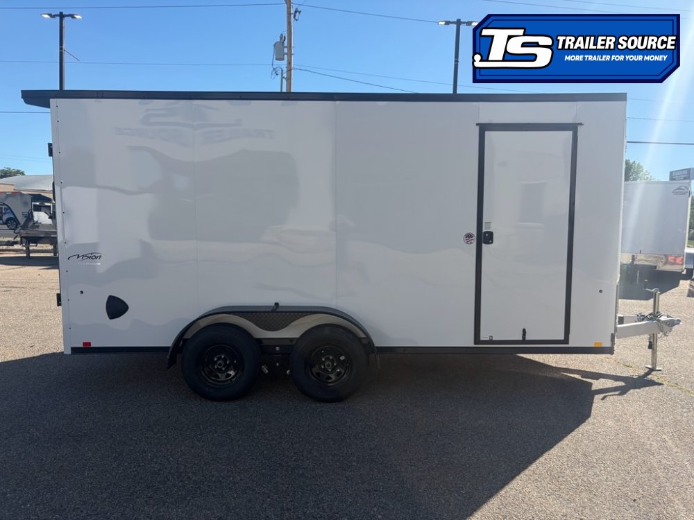 7x16 Look Vision Aluminum Enclosed Cargo Trailer - 7K GVWR - Black Out Package, Ramp Door, Rear Spoiler w/ Load Lights