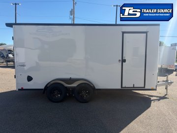 7x16 Look Vision Aluminum Enclosed Cargo Trailer - 7K GVWR - Black Out Package, Ramp Door, Rear Spoiler w/ Load Lights