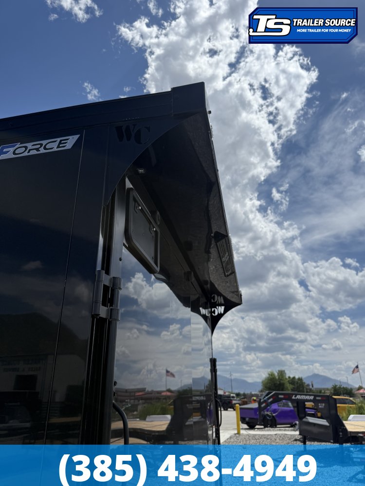 8.5x24 Wells Cargo Road Force Enclosed Cargo Trailer - 7'6" Interior - 14K GVWR - .080 PolyCor, 10 Ply Tires, 16" Wheel & Tire Upgrade, Black Out Package, Rear Spoiler w/ Load Ligh