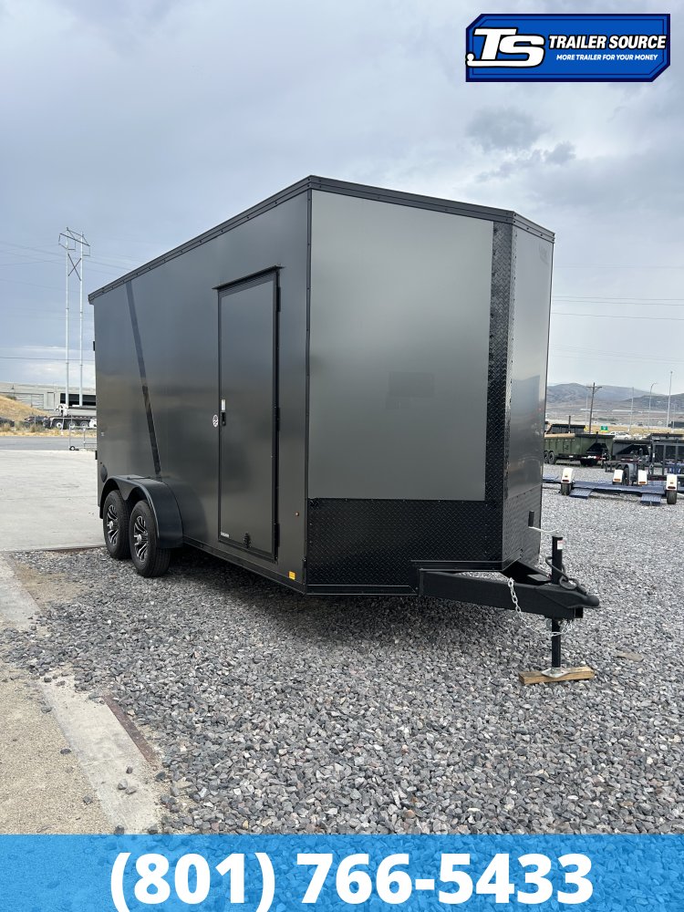7x16 Look Element Elite Pro Enclosed Car Hauler Trailer - 10K GVWR - .080 PolyCor, Alloy Wheels, Black Out Package, Finished Interior, Lower Cabinet, Rear Spoiler w/ Load Lights, R