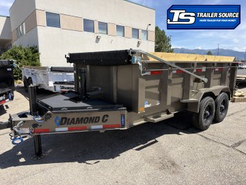 7x14 Diamond C LPT 210 Dump Trailer - 32" Sides - 23K GVWR - 18 Ply Tires, 5 Stage Telescopic, ABS Brakes, Board Brackets, Hydraulic Jack(s), Long Arm Tarp