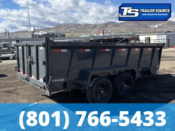 7x14 Lamar DT Dump Trailer - 36" Sides - 14K GVWR - Stabilizer Jacks, Telescopic