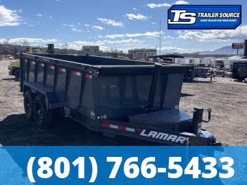7x14 Lamar DT Dump Trailer - 36" Sides - 14K GVWR - Stabilizer Jacks, Telescopic