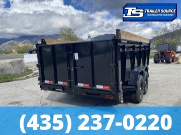 7x14 Liberty LD Dump Trailer - 40" Sides - 15.4K GVWR - Fork Holders