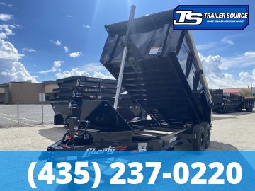 7x14 Liberty LD Dump Trailer - 40" Sides - 15.4K GVWR - Fork Holders