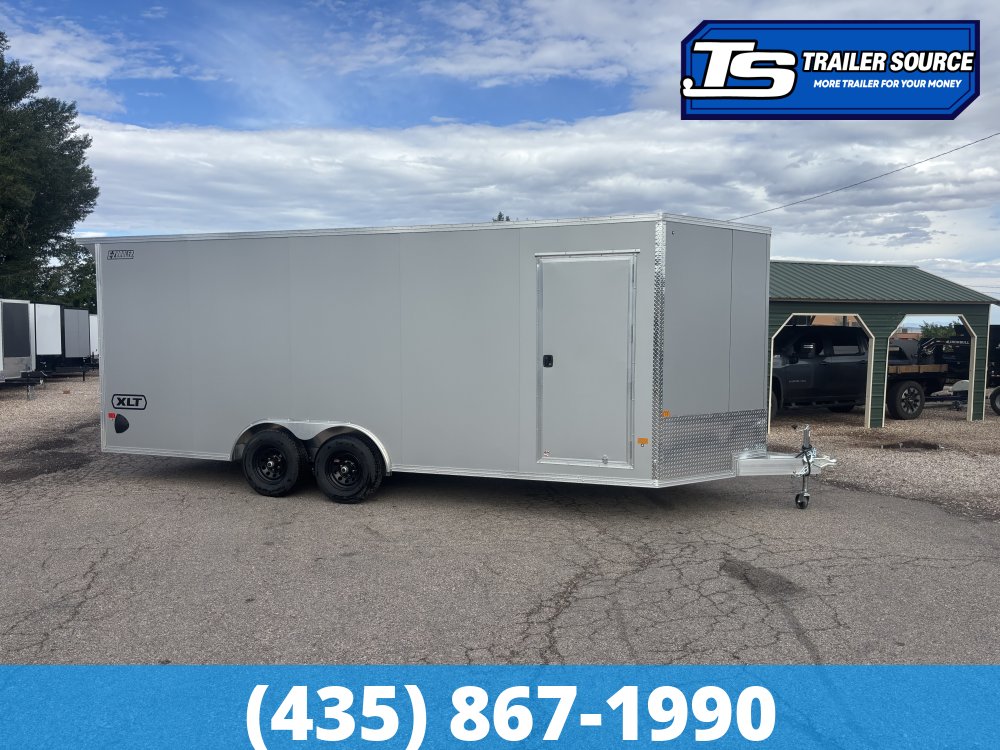 8.5x20 Alcom Aluminum EZ Hauler XLT Auto Trailer - 7'0" Interior - 10K GVWR - .080 PolyCor, Dovetail, Rear Spoiler, Translucent Roof, Ultimate Escape Door