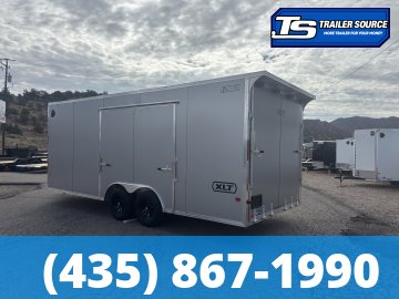8.5x20 Alcom Aluminum EZ Hauler XLT Auto Trailer - 7'0" Interior - 10K GVWR - .080 PolyCor, Dovetail, Rear Spoiler, Translucent Roof, Ultimate Escape Door