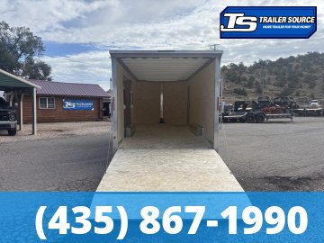 8.5x20 Alcom Aluminum EZ Hauler XLT Auto Trailer - 7'0" Interior - 10K GVWR - .080 PolyCor, Dovetail, Rear Spoiler, Translucent Roof, Ultimate Escape Door