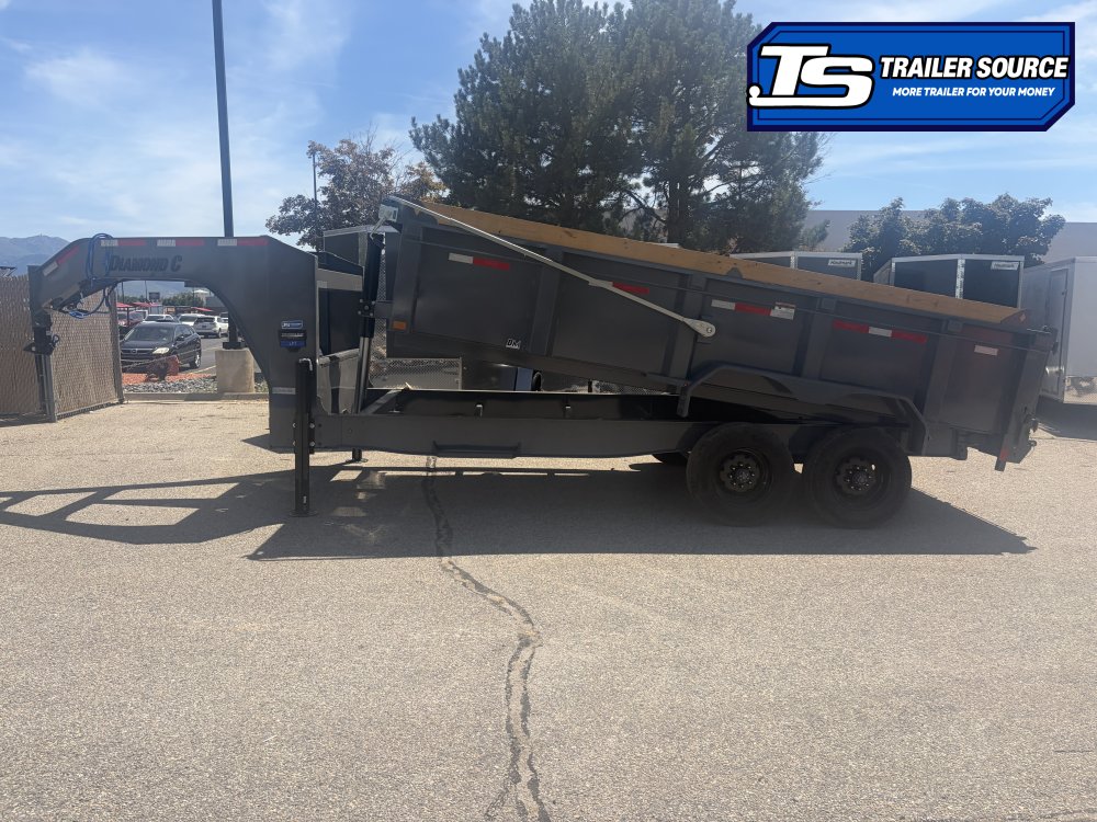 7x16 Diamond C LPT-GN 210 Gooseneck Dump Trailer - 32" Sides - 23K GVWR - 18 Ply Tires, 5 Stage Telescopic, ABS Brakes, Board Brackets, Hydraulic Jack(s), Long Arm Tarp