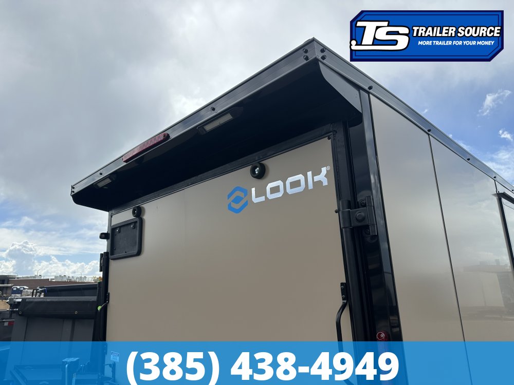 6x12 Look ST DLX Enclosed Cargo Trailer - 6'6" Interior - 3.5K GVWR - .080 PolyCor, Aluminum Outer Wheels, Black Out Package, Rear Spoiler w/ Load Lights