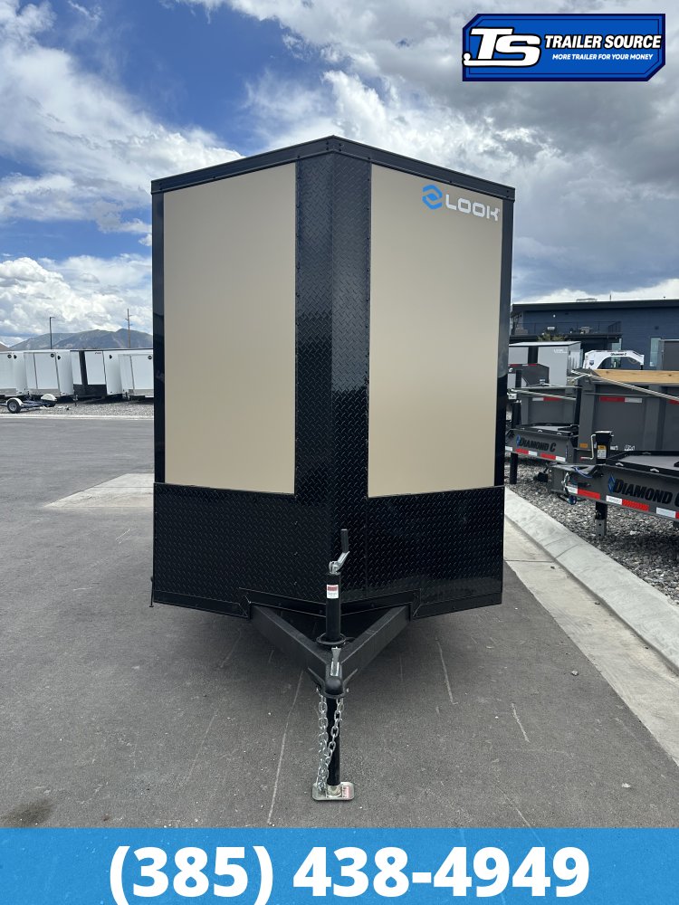 6x12 Look ST DLX Enclosed Cargo Trailer - 6'6" Interior - 3.5K GVWR - .080 PolyCor, Aluminum Outer Wheels, Black Out Package, Rear Spoiler w/ Load Lights