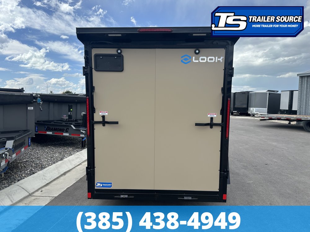 6x12 Look ST DLX Enclosed Cargo Trailer - 6'6" Interior - 3.5K GVWR - .080 PolyCor, Aluminum Outer Wheels, Black Out Package, Rear Spoiler w/ Load Lights