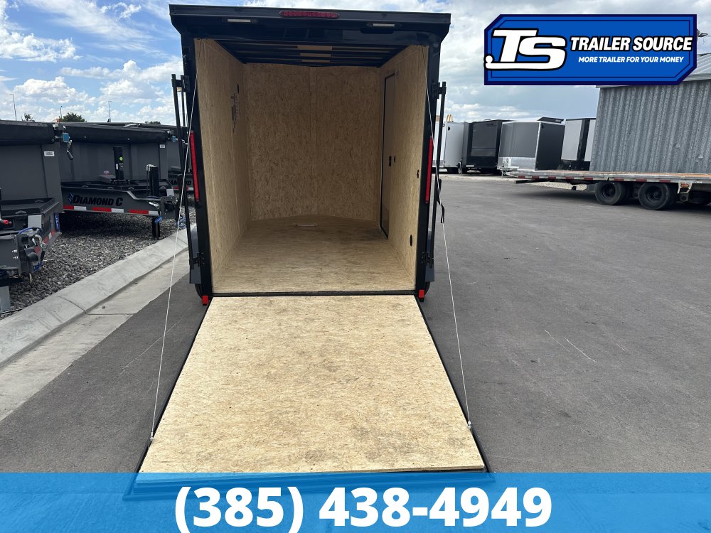 6x12 Look ST DLX Enclosed Cargo Trailer - 6'6" Interior - 3.5K GVWR - .080 PolyCor, Aluminum Outer Wheels, Black Out Package, Rear Spoiler w/ Load Lights