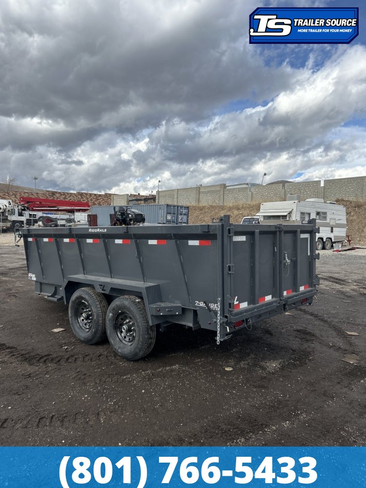 7x14 Lamar DT Dump Trailer - 36" Sides - 14K GVWR - Stabilizer Jacks, Telescopic