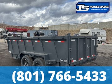 7x14 Lamar DT Dump Trailer - 36" Sides - 14K GVWR - Stabilizer Jacks, Telescopic