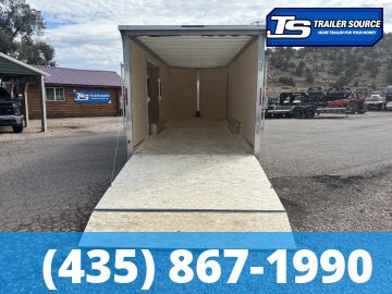 8.5x24 Alcom Aluminum EZ Hauler XLT Auto Trailer - 7'0" Interior - 10K GVWR - .080 PolyCor, Dovetail, Rear Spoiler, Translucent Roof, Ultimate Escape Door