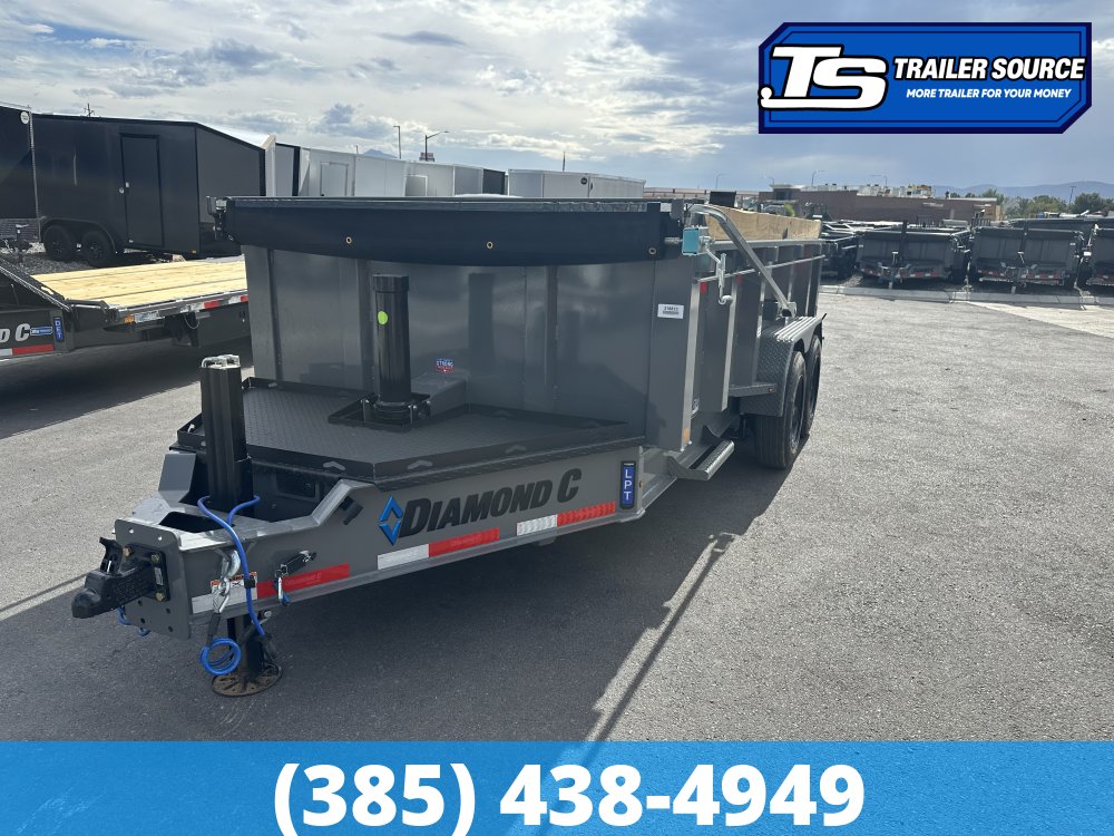 7x14 Diamond C LPT 208 Dump Trailer - 32" Sides - 18K GVWR - 18 Ply Tires, 7 Gauge Floor and Walls, Hydraulic Jack(s)