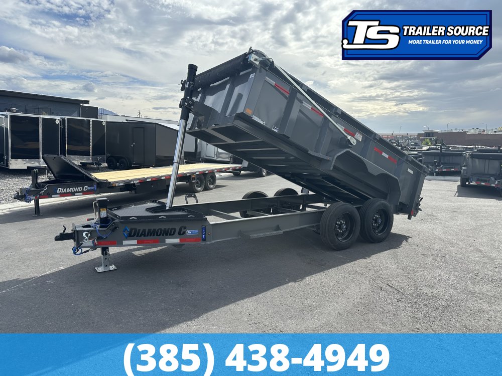 7x14 Diamond C LPT 208 Dump Trailer - 32" Sides - 18K GVWR - 18 Ply Tires, 7 Gauge Floor and Walls, Hydraulic Jack(s)
