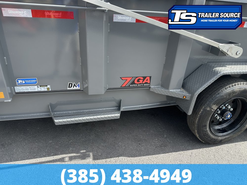 7x14 Diamond C LPT 208 Dump Trailer - 32" Sides - 18K GVWR - 18 Ply Tires, 7 Gauge Floor and Walls, Hydraulic Jack(s)