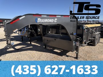 7x14 Diamond C LPT-GN 207 Gooseneck Dump Trailer - 32" Sides - 15.5K GVWR Board Brackets