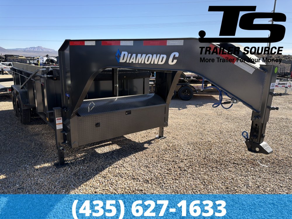 7x14 Diamond C LPT-GN 207 Gooseneck Dump Trailer - 32" Sides - 15.5K GVWR Board Brackets