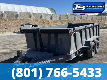 7x14 Lamar DT Dump Trailer - 36" Sides - 14K GVWR - Stabilizer Jacks, Telescopic