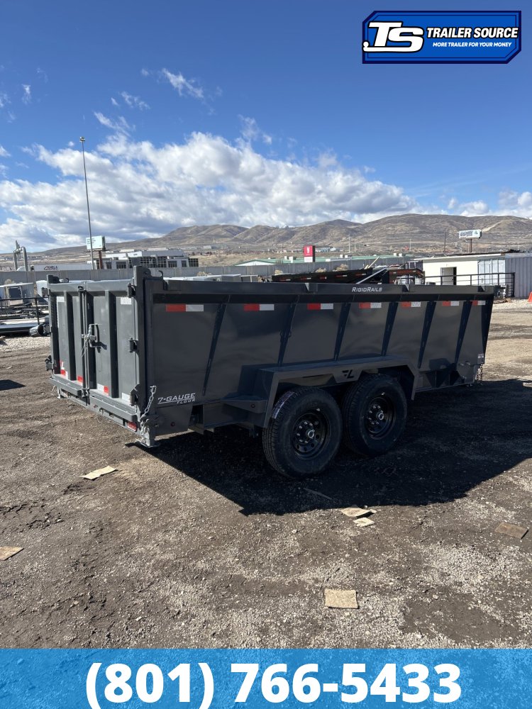 7x14 Lamar DT Dump Trailer - 36" Sides - 14K GVWR - Stabilizer Jacks, Telescopic
