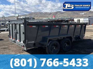7x14 Lamar DT Dump Trailer - 36" Sides - 14K GVWR - Stabilizer Jacks, Telescopic