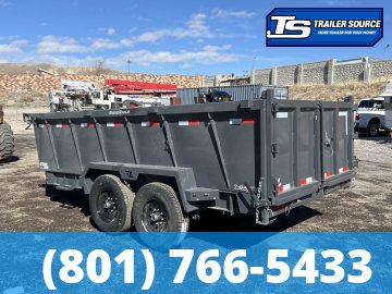7x14 Lamar DT Dump Trailer - 36" Sides - 14K GVWR - Stabilizer Jacks, Telescopic