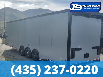 8.5x34 American Hauler Silver Hawk Enclosed Car Hauler Trailer - 7'10" Interior - 18K GVWR - A/C Prep Package, Air Compressor Prep Pkg, Black Out Package, Dovetail, Extended Tongue