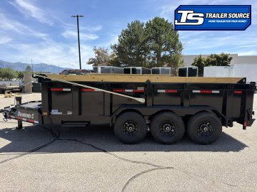 7x16 Diamond C LPT 307 Dump Trailer - 32" Sides - 24K GVWR - 14 Ply Tires, 2-Speed Jack, 5 Stage Telescopic, ABS Brakes, Board Brackets, Long Arm Tarp