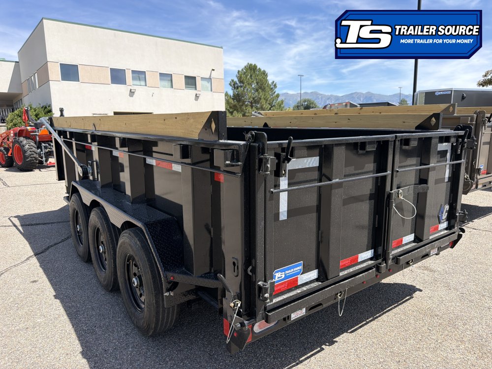 7x16 Diamond C LPT 307 Dump Trailer - 32" Sides - 24K GVWR - 14 Ply Tires, 2-Speed Jack, 5 Stage Telescopic, ABS Brakes, Board Brackets, Long Arm Tarp