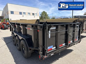 7x16 Diamond C LPT 307 Dump Trailer - 32" Sides - 24K GVWR - 14 Ply Tires, 2-Speed Jack, 5 Stage Telescopic, ABS Brakes, Board Brackets, Long Arm Tarp